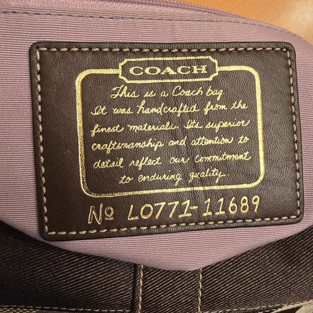 COACH 11689 Brown & Tan Signature Jacquard Canvas Shoulder Bag Mdium *no Hangtag - Picture 3 of 15